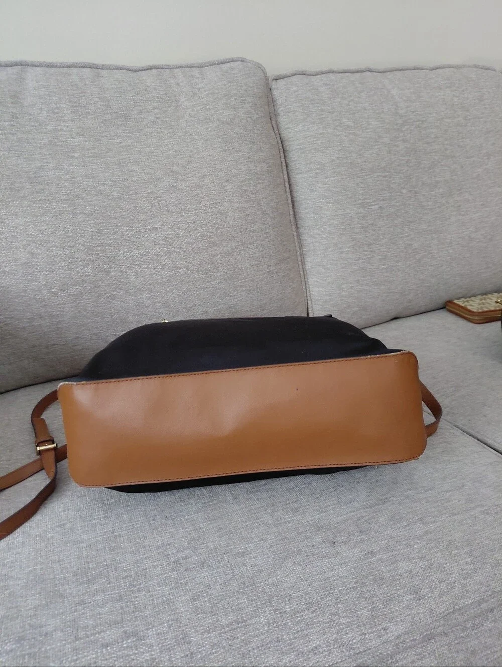 Michael Kors Kempton Nylon Satchel Bag with Brown Trim